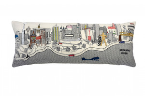 35" White Tulsa Daylight Skyline Lumbar Decorative Pillow - 606114644330