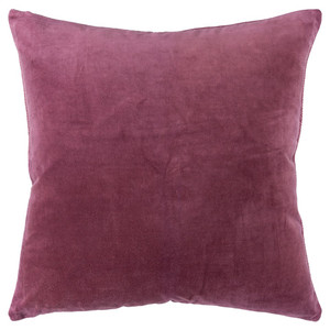 Homeroots Home Decor Berry Solid Reversible Cotton Velvet Throw Pillow, Berry, 22 x 22 Inches