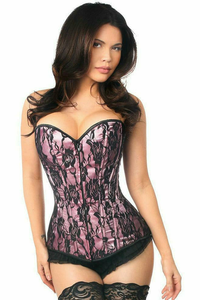 Lavish Lace Front Zipper Corset