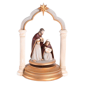 Nativity Holy Family Star Gold Pillars