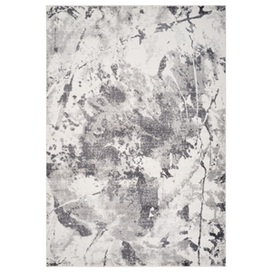 8' X 10' Ivory And Gray Abstract Area Rug