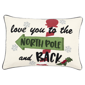 Ivory Love You to the North Pole Lumbar Accent Pillow - 808230106468
