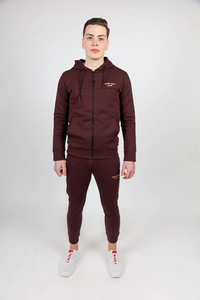 Men Burgundy Sweat Suit