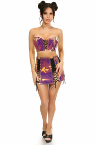 Lavish Holo Bustier & Skirt Set