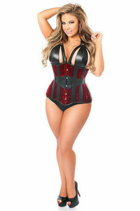 Top Drawer Velvet Steel Boned Underbust Corset