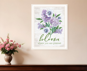 Bloom Where You Are Planted White Framed Print Wall Art