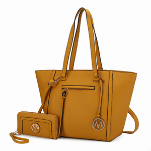 Alexandra Vegan Leather Women's Tote Bag with Wallet - 2 pieces