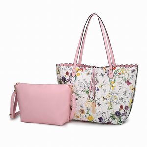 Danielle Reversible Shopper Tote Bag Crossbody Pouch