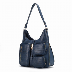 Daphne Crocodile-embossed Vegan Leather Shoulder