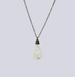 Wish In The Bottle Wish Maker Necklace With Dandelion Flowers
