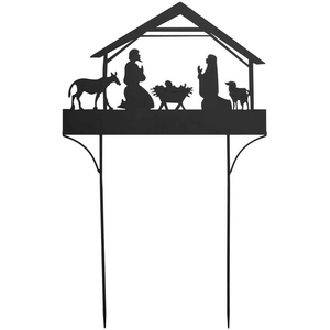 Sign-Metal-Manger Scene