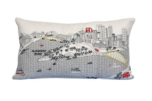 24" White Pittsburgh Daylight Skyline Lumbar Decorative Pillow - 606114644071 24" White Pittsburgh Daylight Skyline Lumbar Decorative Pillow - 606114644071
