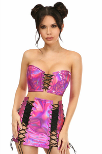 Lavish Holo Bustier & Skirt Set