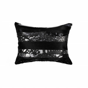 12" x 20" x 5" Black and Silver Pillow - 4512822748078 12" x 20" x 5" Black and Silver Pillow - 4512822748078