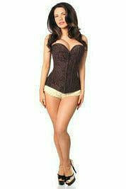 Lavish Lace Overbust Corset with Zipper