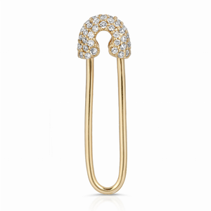 DIAMOND AND 14K GOLD SAFETY PIN EARRING
