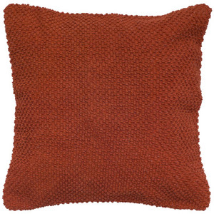 Homeroots Home Decor Rust Orange Nubby Textured Modern Throw Pillow, 20 x 20 Inches