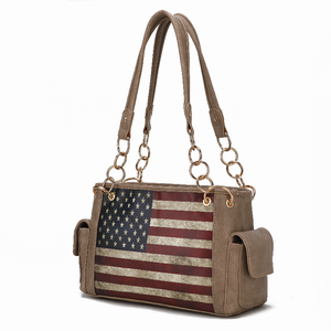 Alaina Vegan Leather Women's Flag Shoulder Bag