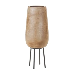 Wood Vase with Stand 