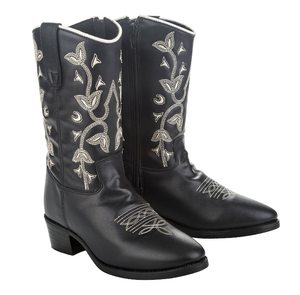 TuffRider Children's Black Floral Western Boot