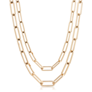 Double Large Link Chain Necklace