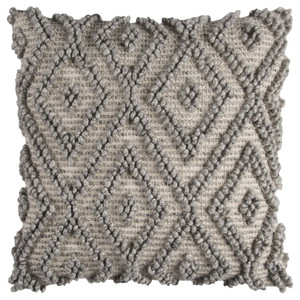 Natural Gray Nubby Diamonds Throw Pillow - 808230115262
