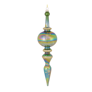 Irredescent Glass Finial Drop Ornament 