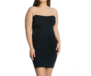 InstantFigure Shapewear Curvy Tube Slip Dress with Detachable Clear Bra Straps