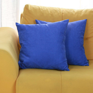 Set of 2 Cobalt Blue Modern Square Throw Pillows - 808230077232