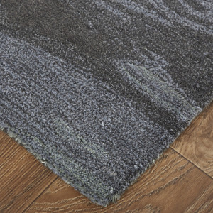 2' X 3' Green Blue And Black Wool Abstract Tufted Handmade Stain Resistant Area Rug