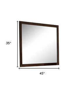 35" Espresso Wood Mounted Dresser Mirror