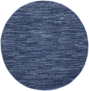4' X 4' Navy Blue Round Non Skid Indoor Outdoor Area Rug - 606114456735