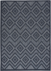 6' X 9' Navy Blue Argyle Indoor Outdoor Area Rug - 606114457480