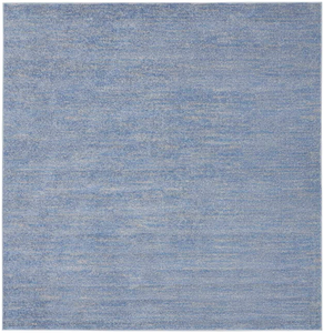7' X 7' Blue And Grey Square Striped Non Skid Indoor Outdoor Area Rug - 606114456124