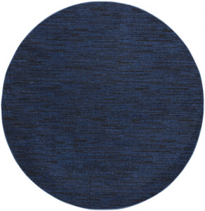 6' X 6' Midnight Blue Round Non Skid Indoor Outdoor Area Rug - 606114458463