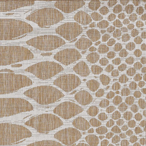 3'x5' Natural Ivory Machine Woven UV Treated Snake Print Indoor Outdoor Area Rug - 4512822921778