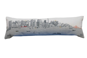 45" White San Francisco Daylight Skyline Lumbar Decorative Pillow - 606114644460
