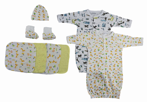Bambini Gowns, Cap Booties and Washcloths - 8 Piece Set