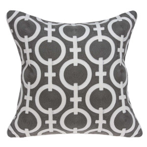 20" x 7" x 20" Transitional Gray and White Accent Pillow Cover With Poly Insert - 4512822761190