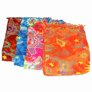 Paisley Pattern Print Tassel Scarf with Pink Border