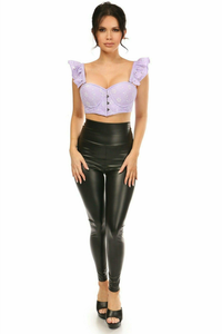 Lavish Eyelet Underwire Bustier Top with Removable Ruffle Sleeves