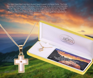 Necklace Mustard Seed Petal Cross 18L