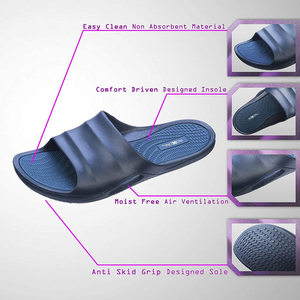 Roxoni Men's Comfort Open Toe Slide Sandals, Anti Skid Rubber Sole