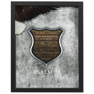 Framed Wall Art Psalm 91 Eagle