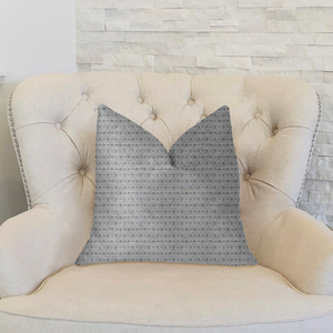Plutus Deluxe Rockland Beige and Silver Luxury Throw Pillow
