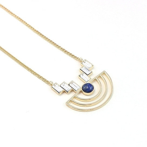 Sailboat Necklace With Natural Gemstones and Crystals