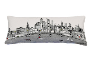 35" White Frankfurt Daylight Skyline Lumbar Decorative Pillow - 606114643302