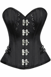 Top Drawer Satin Steel Boned Overbust Corset with Buckles