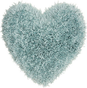 Heart Shaped Celadon Shag Accent Pillow - 4512822832043