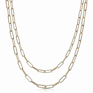 Double Elongated Link Chain Necklace